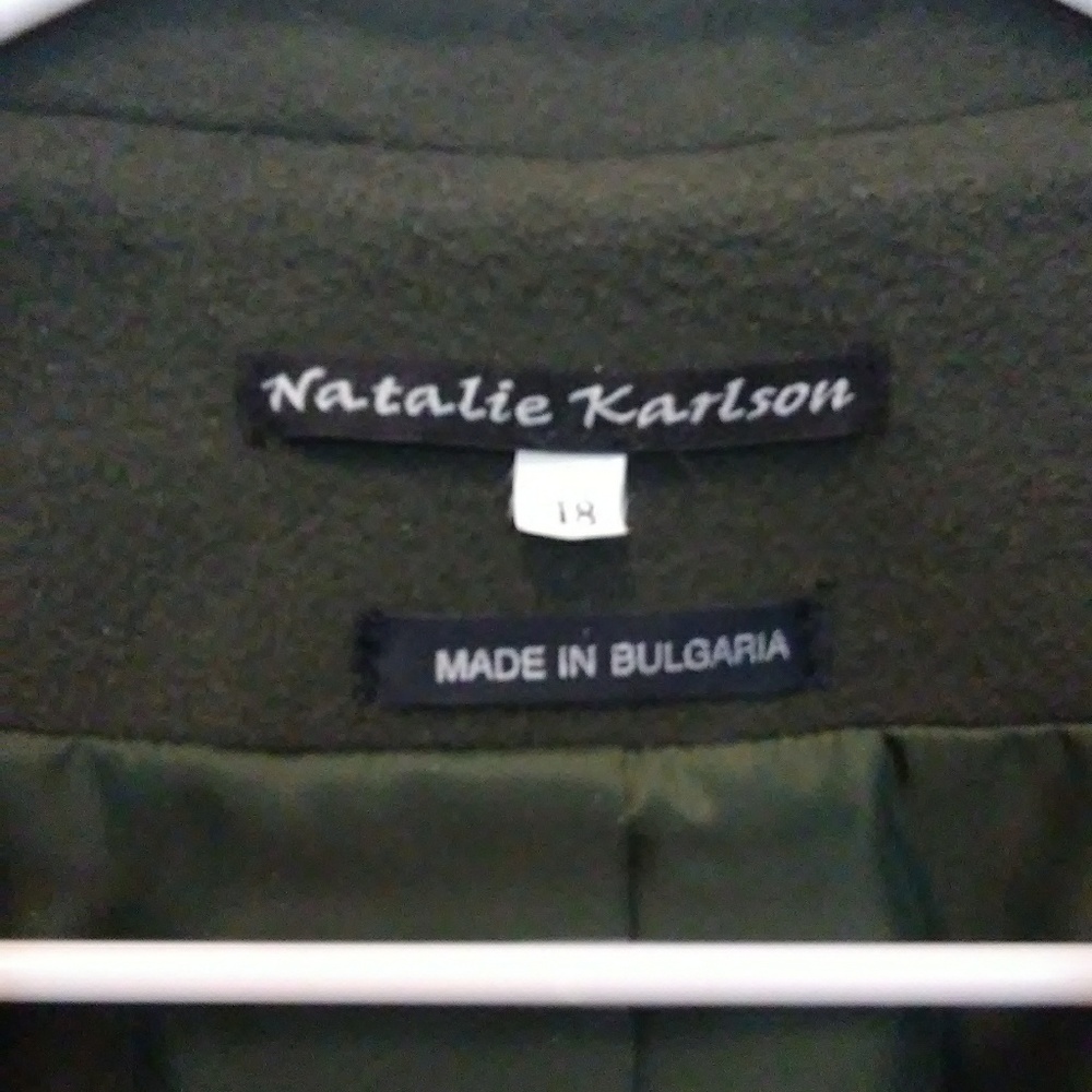 SOLD Womens khaki Green Coat/Blazer Size 18 - Picture 3 of 5